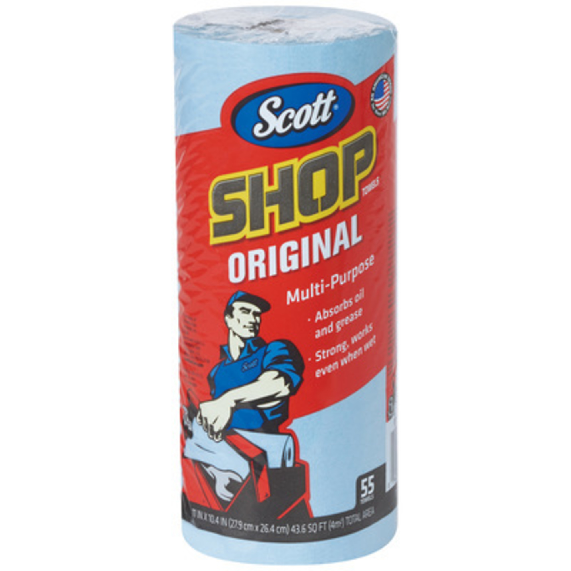 Scott Blue Shop Towels on a Roll - 12/Case, Multi-Purpose, Perforated, Model# KW145